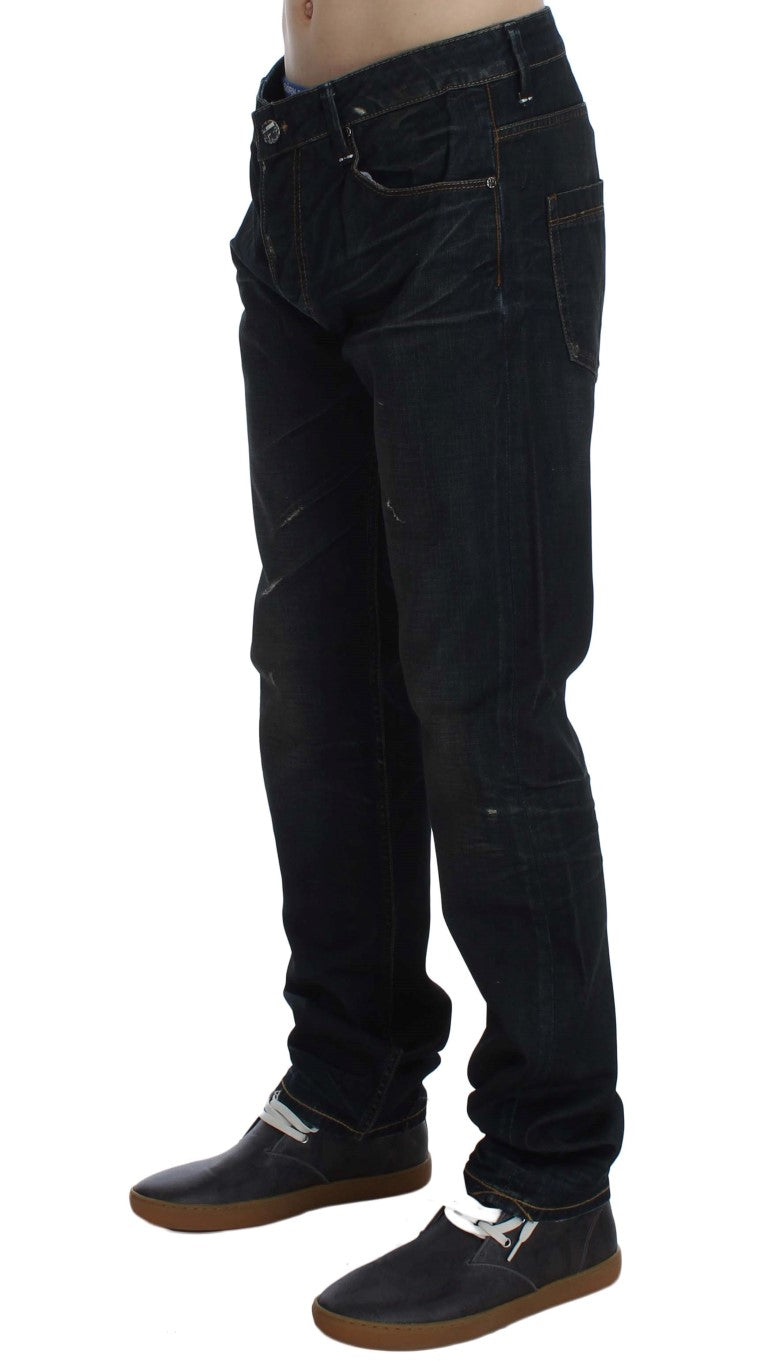 Acht Elegante Straight Fit Jeans in Dunkelblau