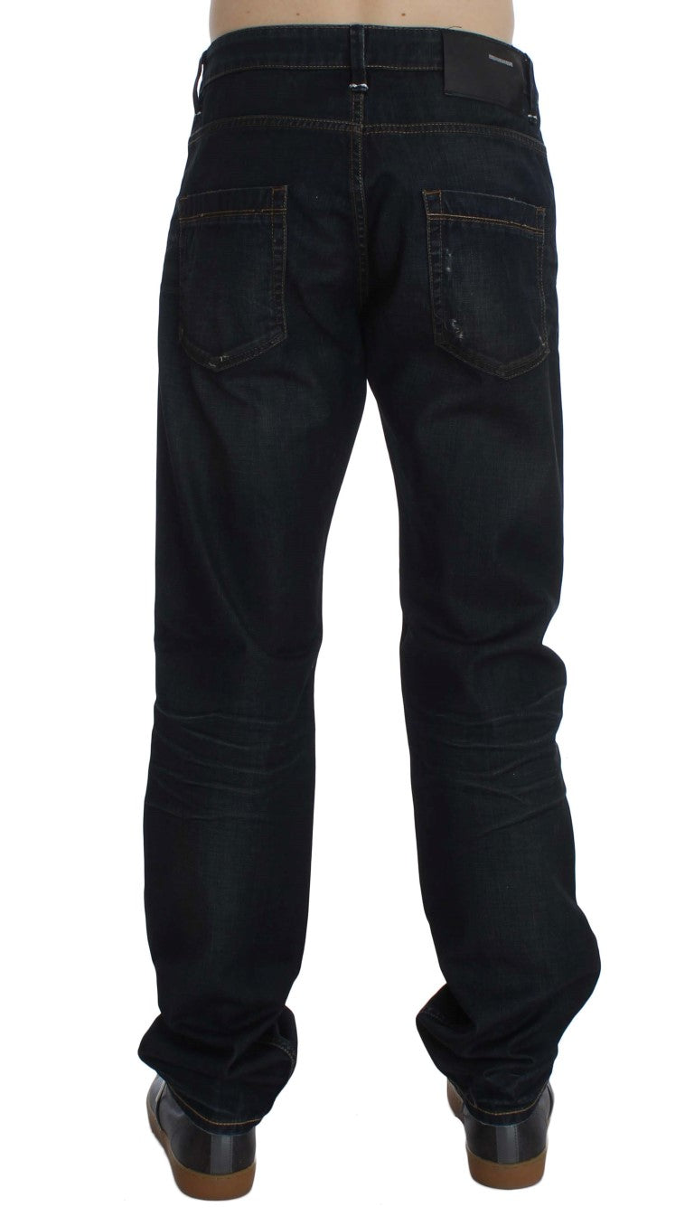 Acht Elegante Straight Fit Jeans in Dunkelblau