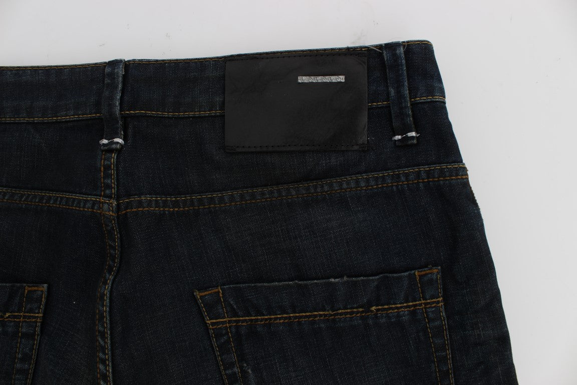 Acht Elegante Straight Fit Jeans in Dunkelblau