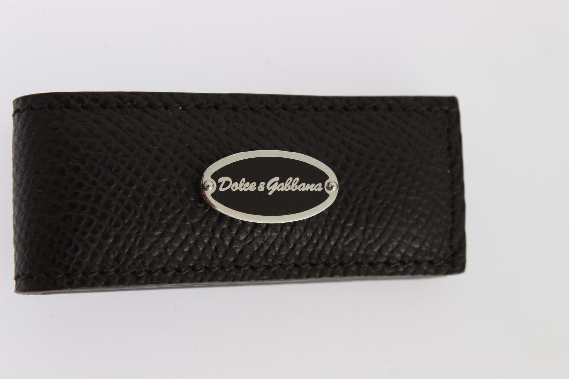 Dolce & Gabbana Elegante Geldklammer aus braunem Leder