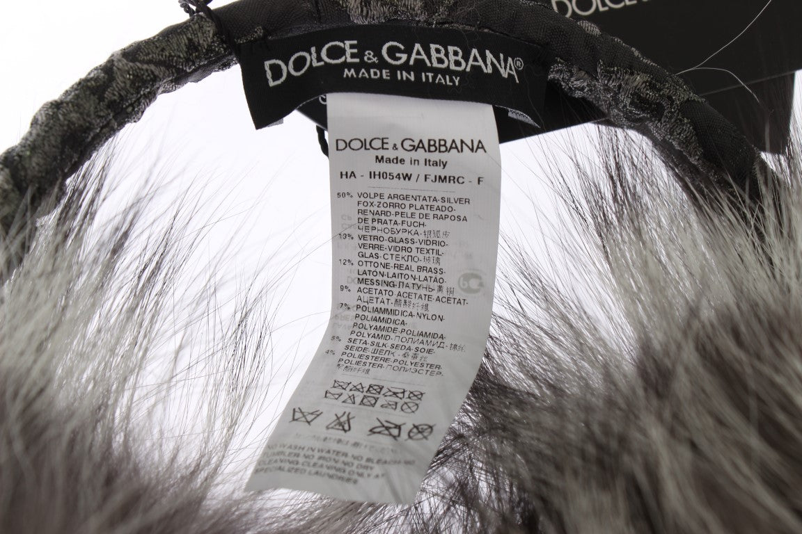 Dolce &amp; Gabbana Tyylikkäät turkis- ja kristallikuulosuojaimet