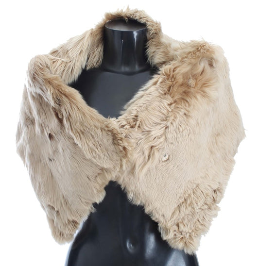 Dolce &amp; Gabbana Elegant alpaca fur shawl in beige