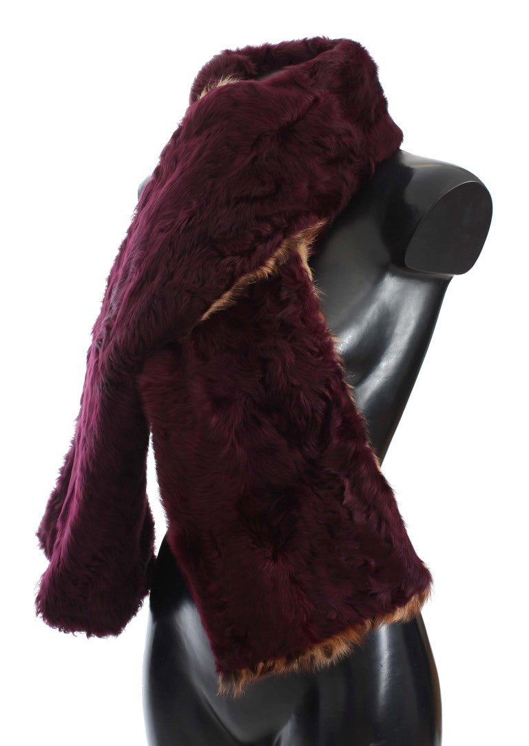 Dolce &amp; Gabbana Exquisite Lambskin Scarf with Leopard Print