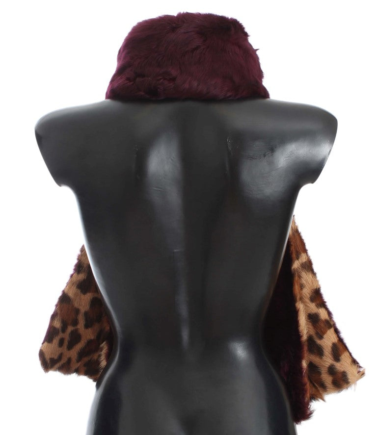 Dolce &amp; Gabbana Exquisite Lambskin Scarf with Leopard Print