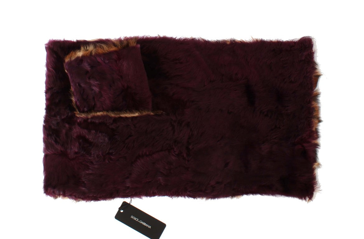 Dolce &amp; Gabbana Exquisite Lambskin Scarf with Leopard Print