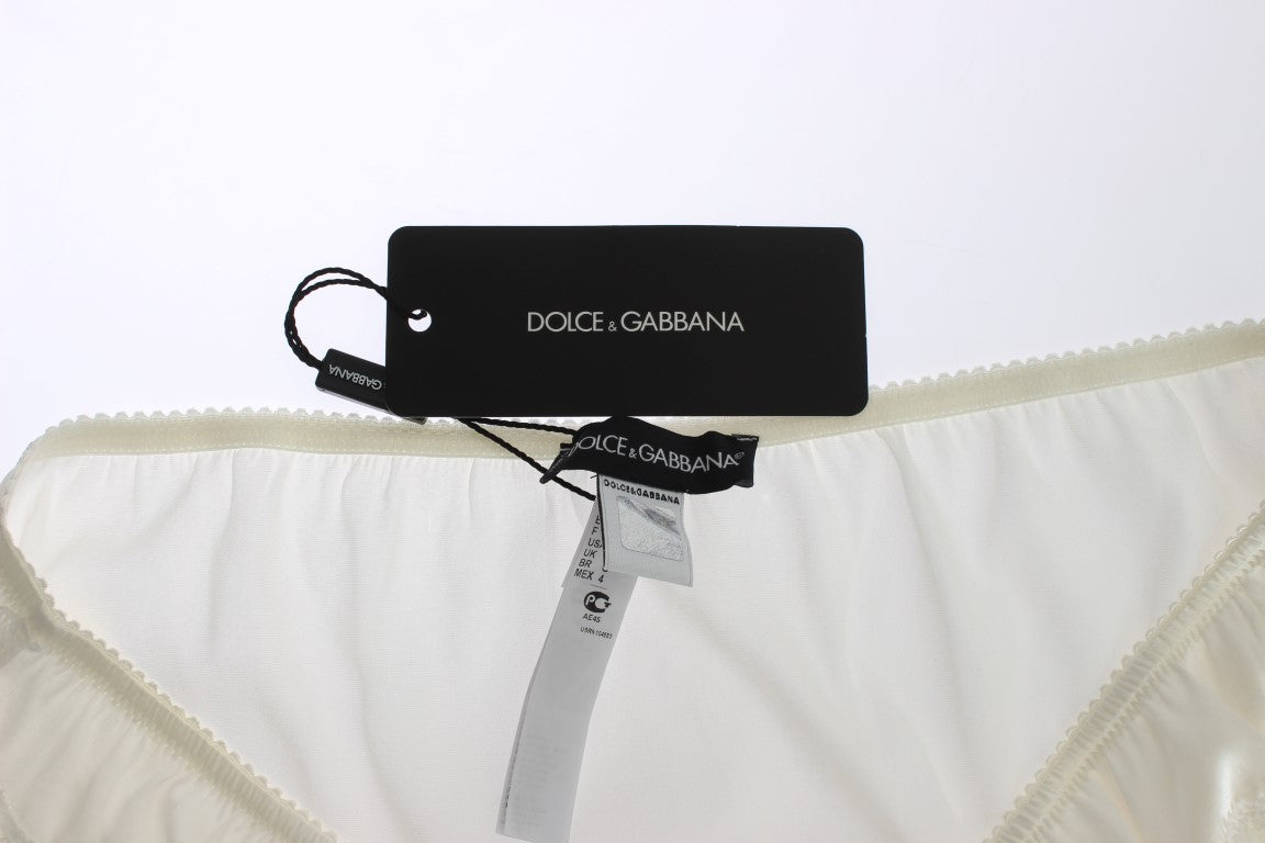 Dolce & Gabbana Elegante weiße Seidenmischung Unterwäsche