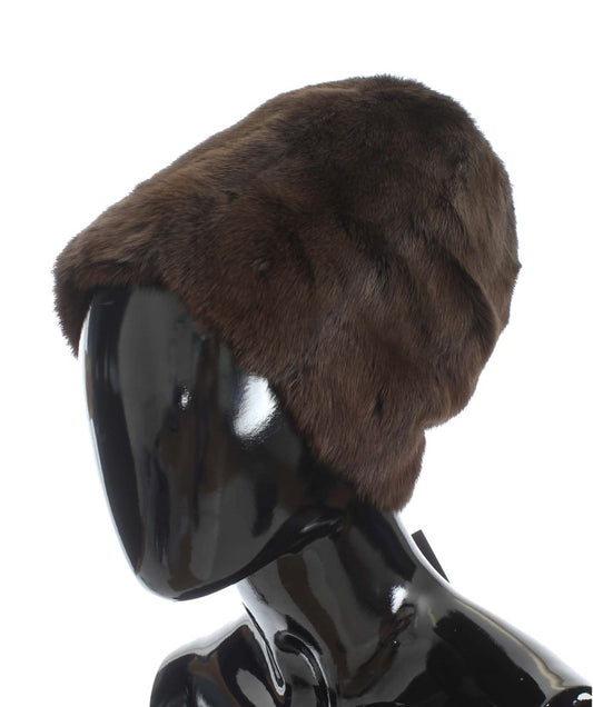 Dolce &amp; Gabbana Luxurious Brown Weasel Fur Hat