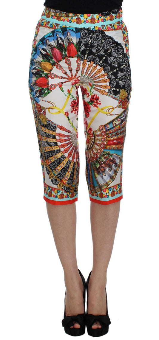 Dolce &amp; Gabbana Multicolored Majolica Silk Capri Pants