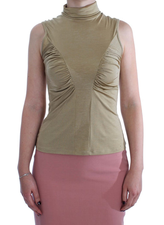 Exte Glamorous Gold Turtleneck Vest -toppi