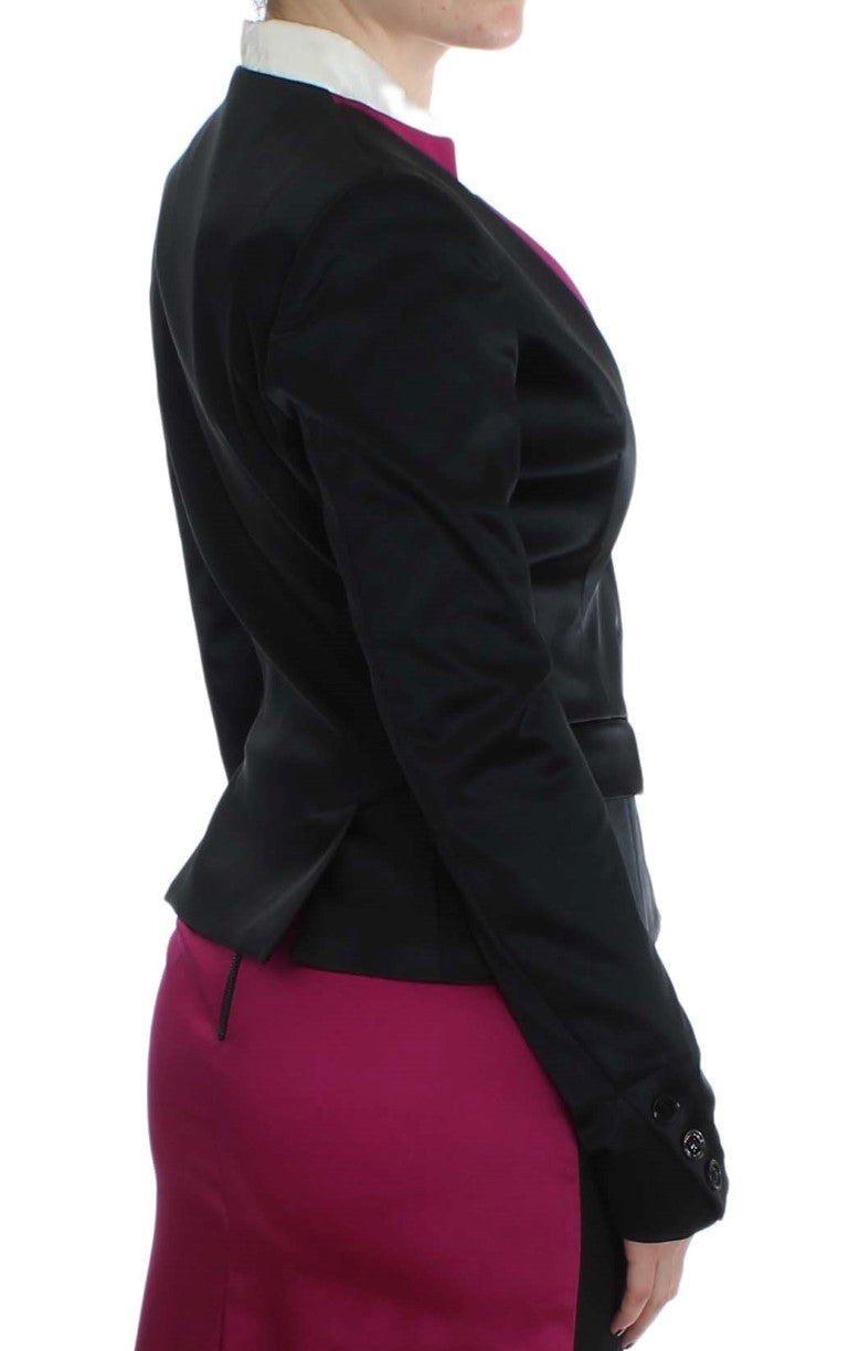 Exte Schicker schwarz-rosa einreihiger Blazer