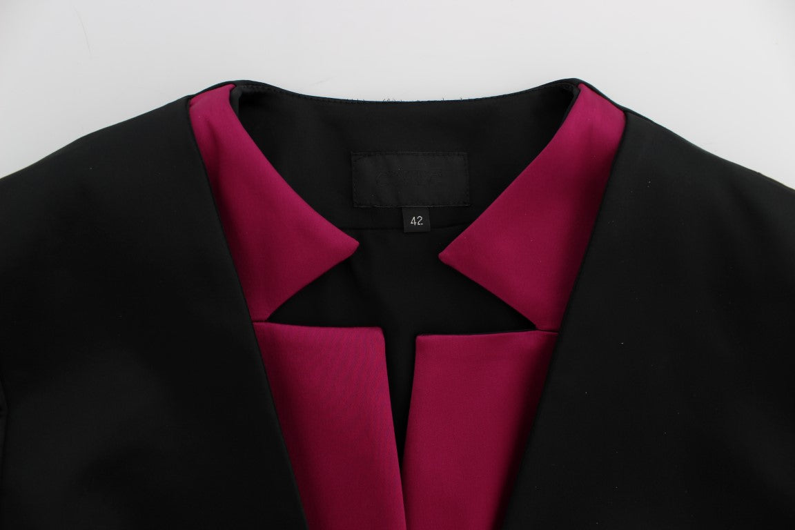 Exte Schicker schwarz-rosa einreihiger Blazer