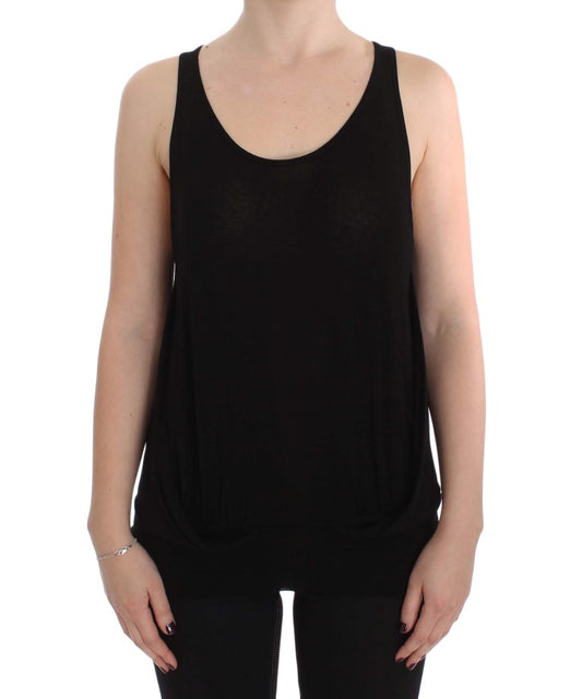 PLEIN SUD Slim Black Cami Pusero Tank-toppi