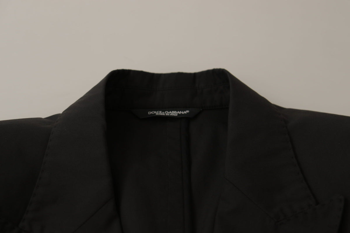 Dolce &amp; Gabbana Elegant Taormina Blazer mustaa puuvillaa