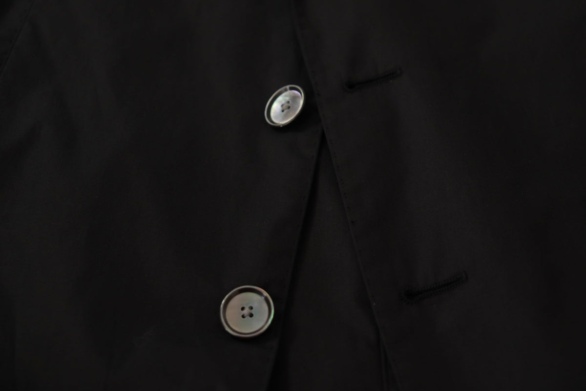 Dolce &amp; Gabbana Elegant Taormina Blazer mustaa puuvillaa