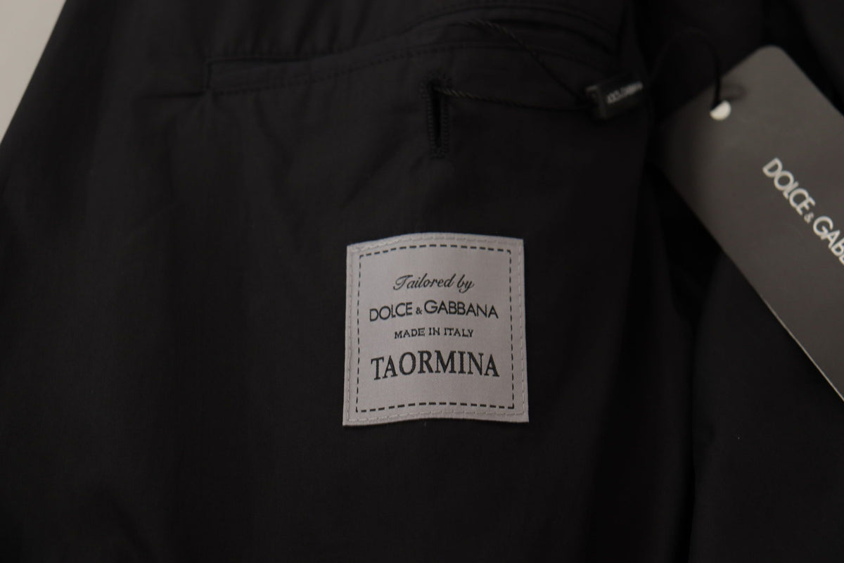 Dolce &amp; Gabbana Elegant Taormina Blazer mustaa puuvillaa
