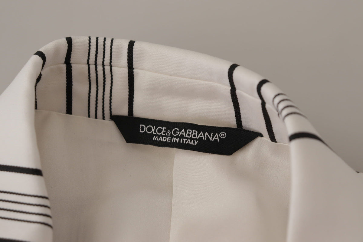 Dolce &amp; Gabbana Elegant bleiseri raidallista puuvillasekoitetta