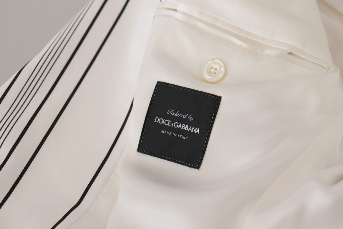 Dolce &amp; Gabbana Elegant bleiseri raidallista puuvillasekoitetta