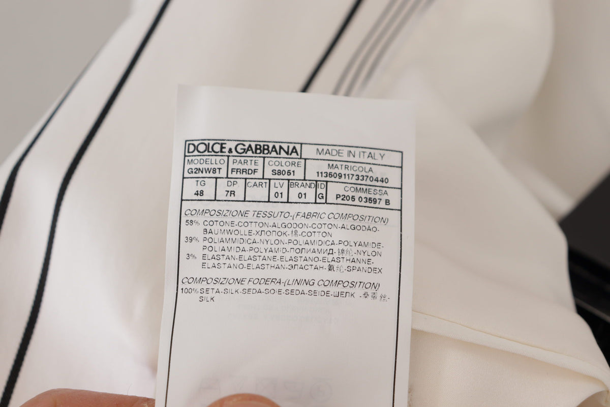 Dolce &amp; Gabbana Elegant bleiseri raidallista puuvillasekoitetta