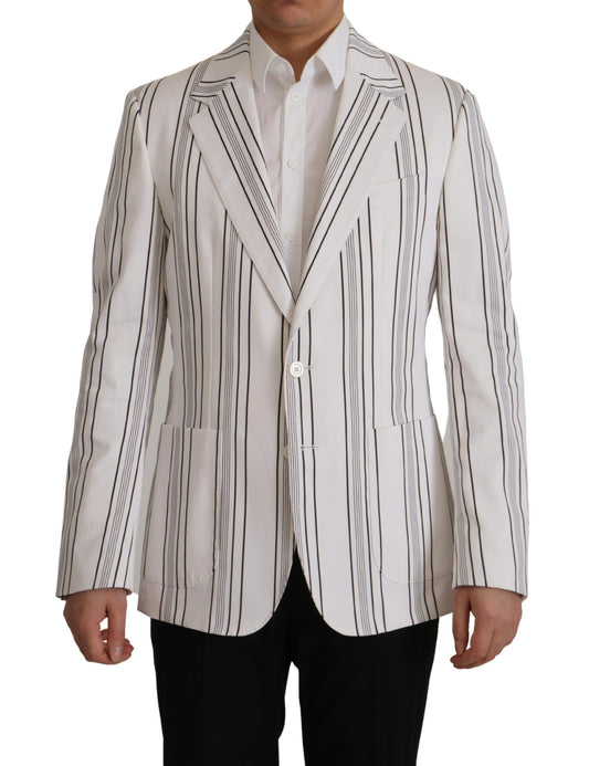 Dolce &amp; Gabbana Elegant blazer in striped cotton blend