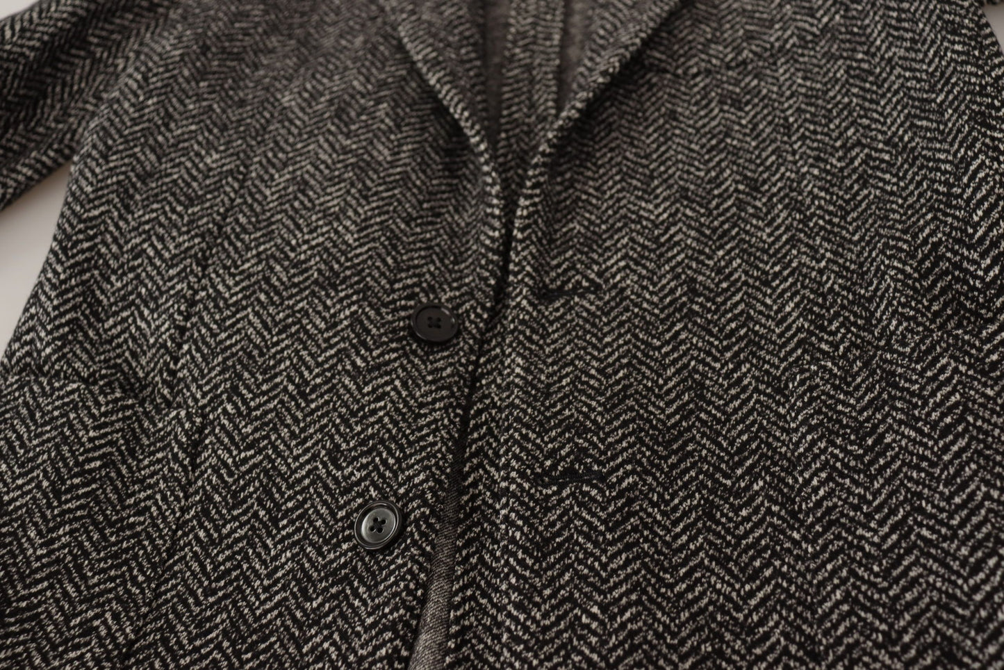 Dolce &amp; Gabbana Exquisite Grey Herringbone Blazer -takki