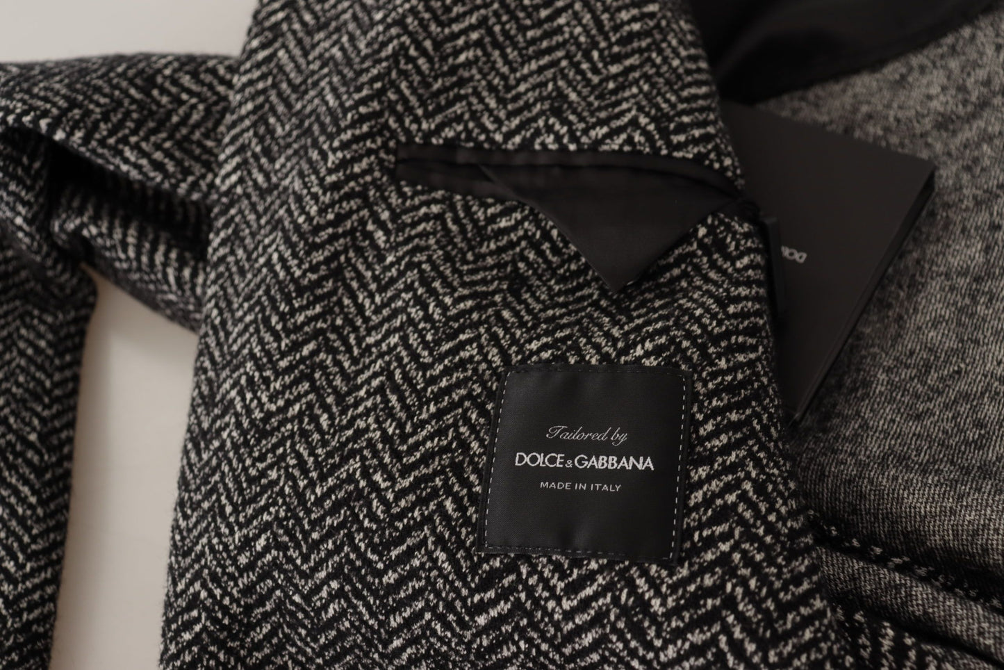 Dolce &amp; Gabbana Exquisite Grey Herringbone Blazer -takki