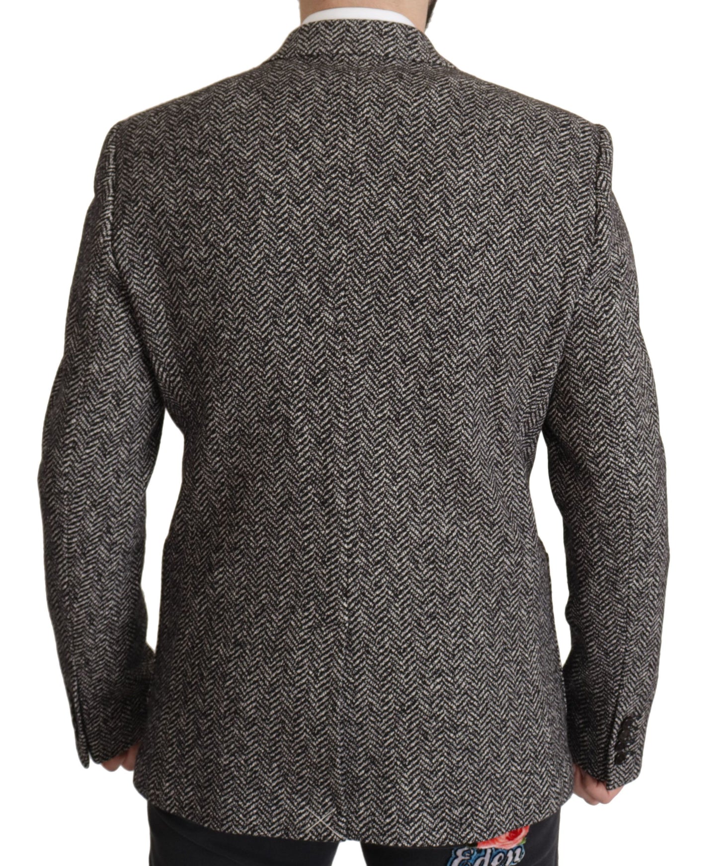 Dolce &amp; Gabbana Exquisite Grey Herringbone Blazer -takki