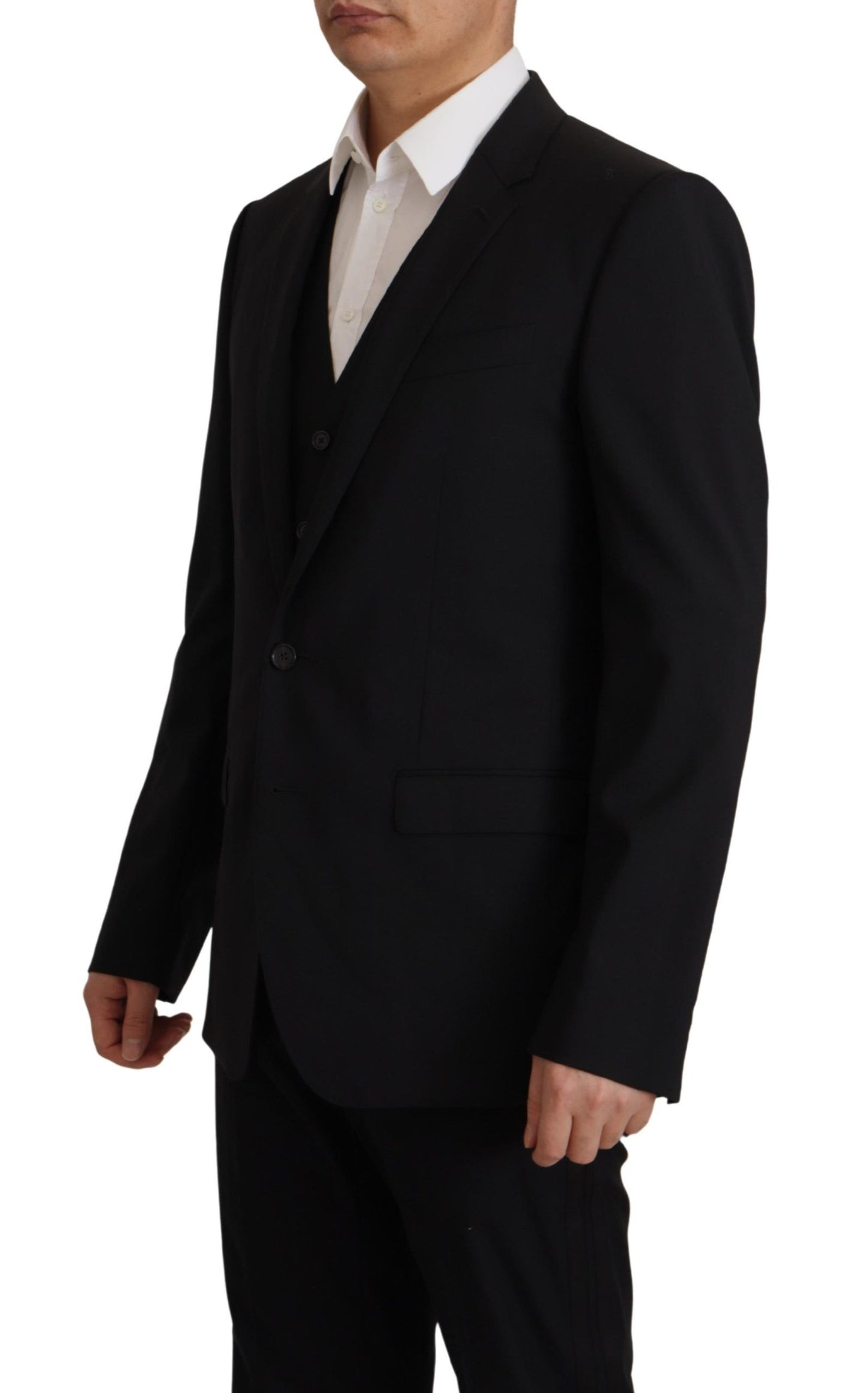 Dolce &amp; Gabbana Elegant ensemble of black martini blazer and vest