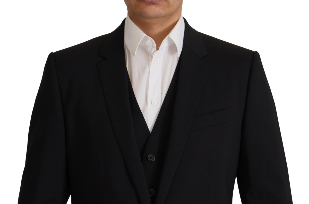 Dolce &amp; Gabbana Elegantti kokonaisuus mustasta martinibleiseristä ja liivistä