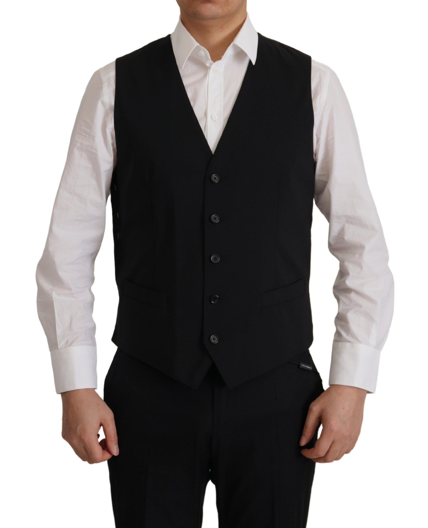 Dolce &amp; Gabbana Elegant ensemble of black martini blazer and vest