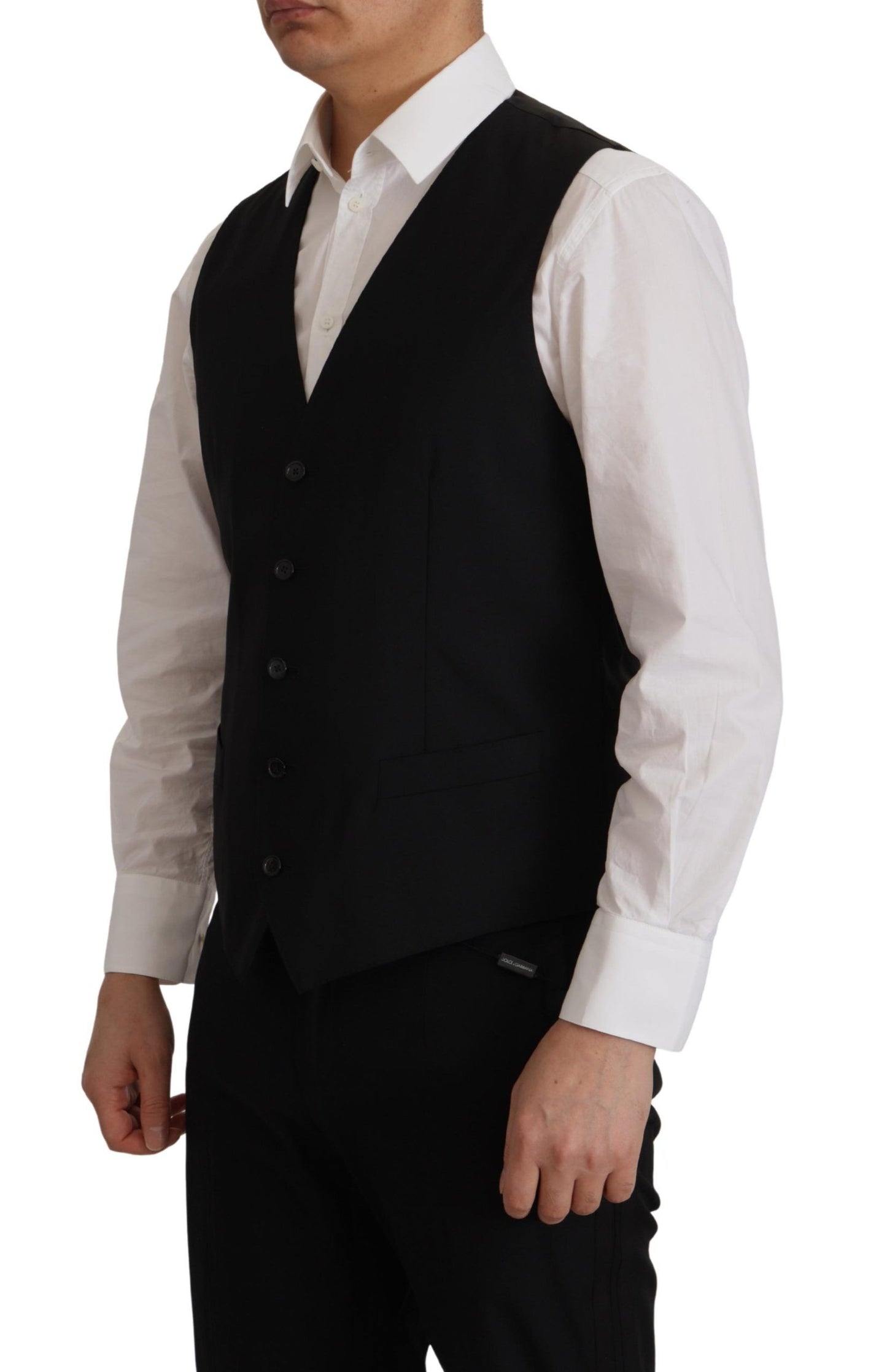 Dolce &amp; Gabbana Elegant ensemble of black martini blazer and vest