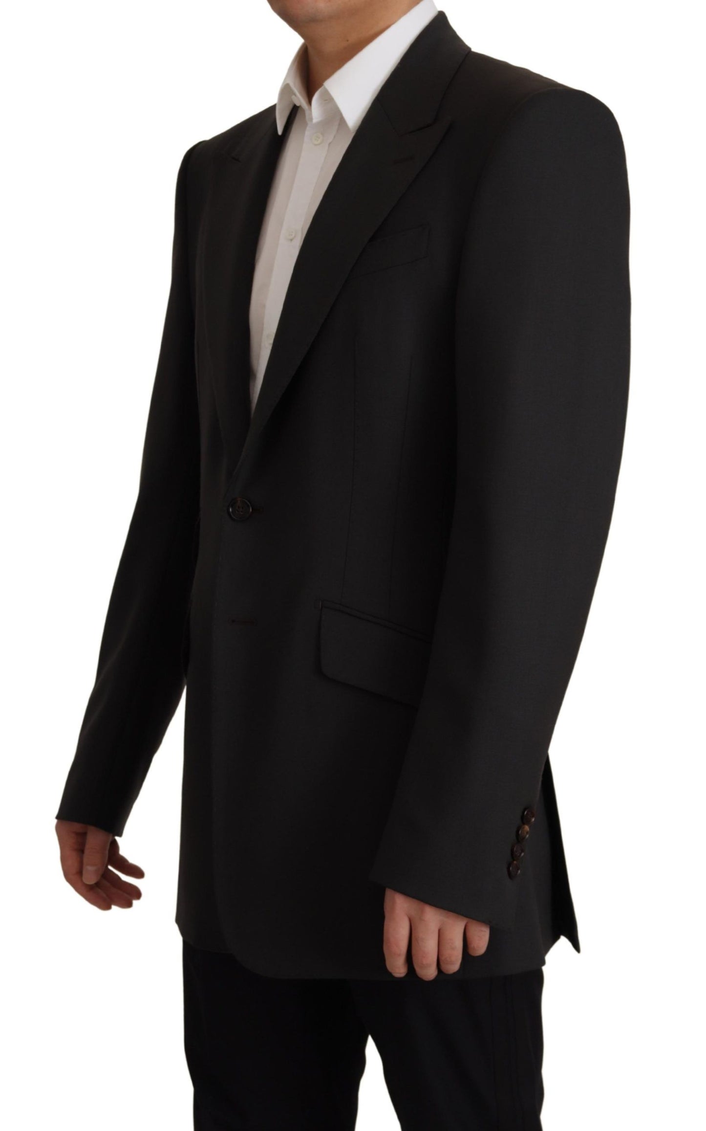 Dolce &amp; Gabbana Elegant slim black wool blazer jacket