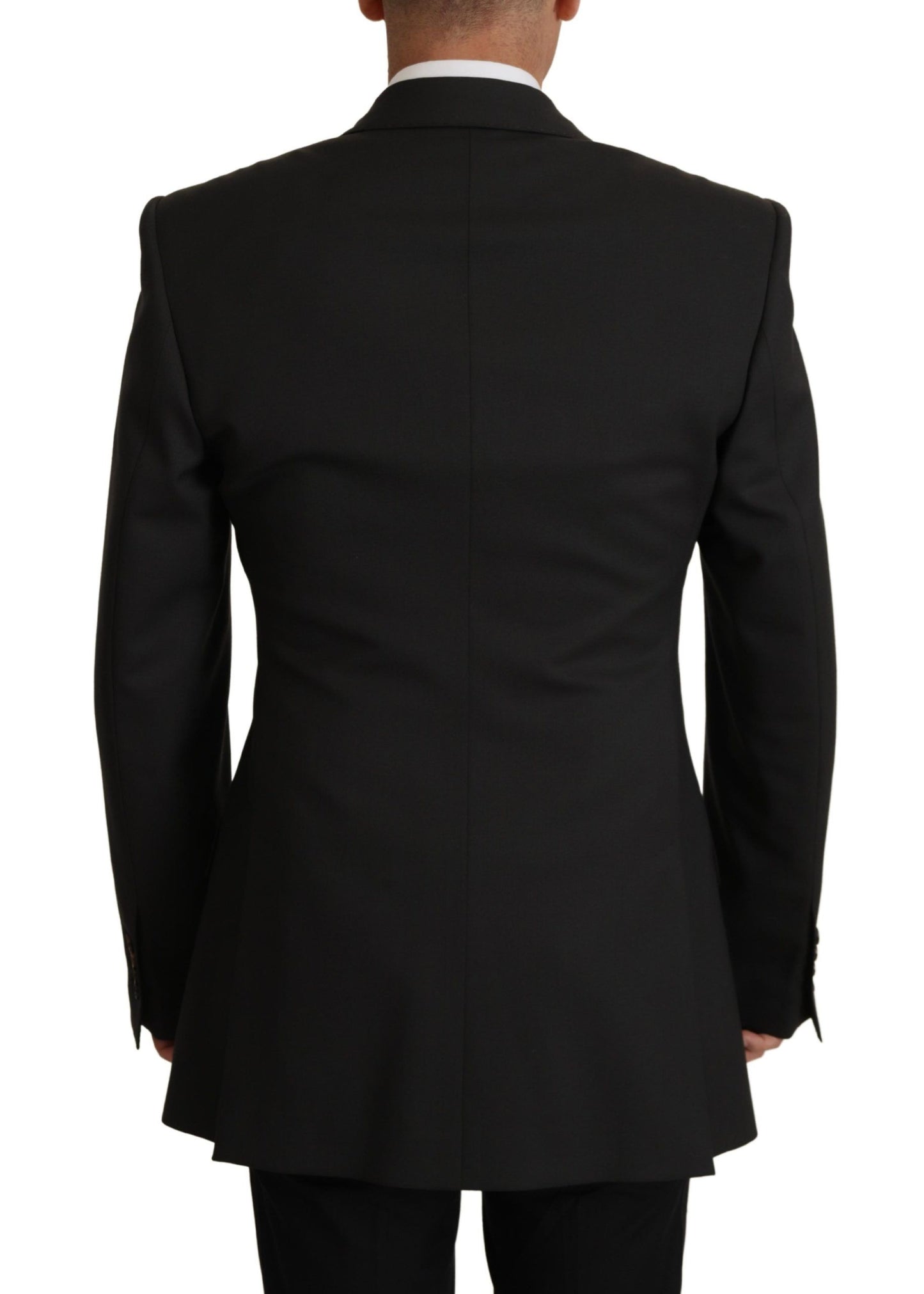 Dolce &amp; Gabbana Elegant slim black wool blazer jacket