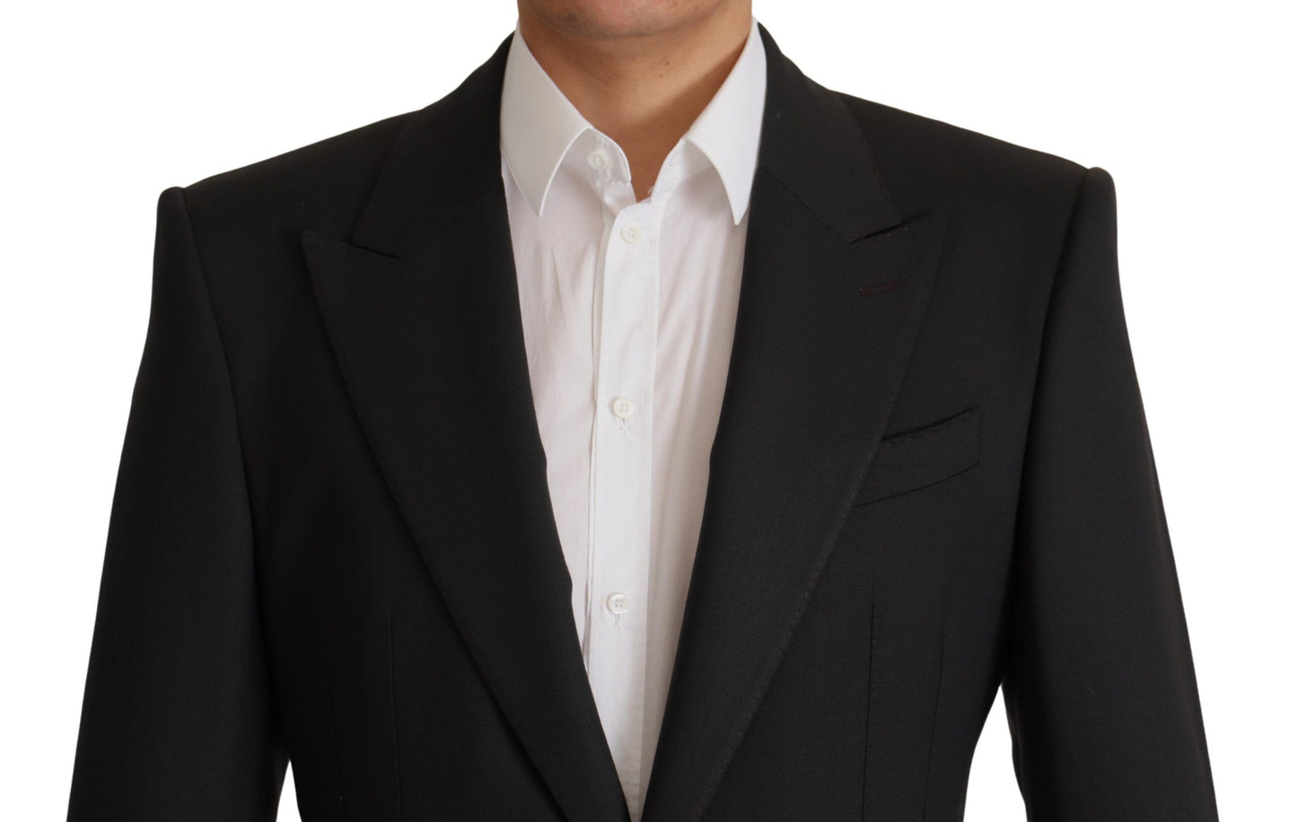 Dolce &amp; Gabbana Elegant slim black wool blazer jacket