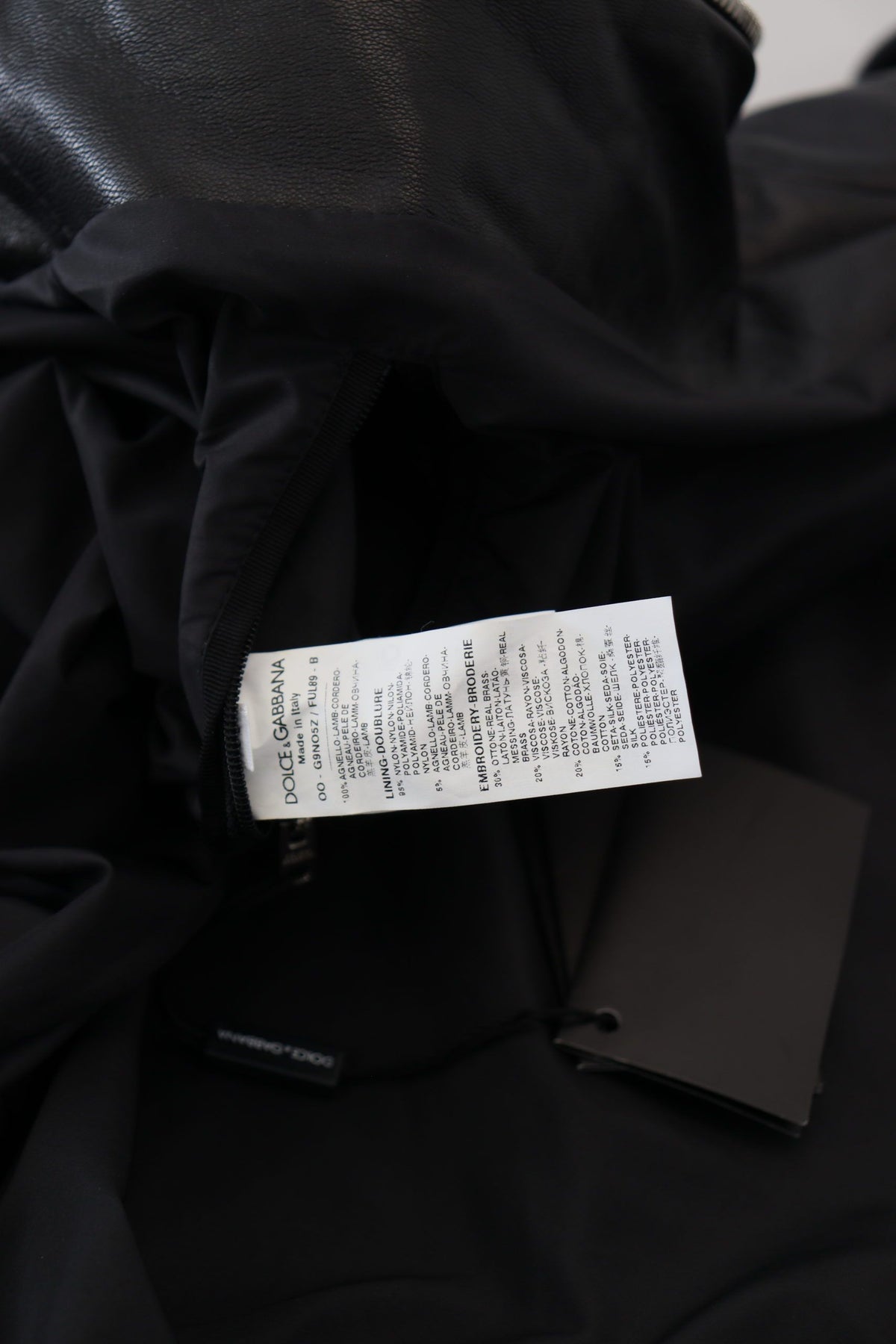 Dolce &amp; Gabbana Elite musta nahkainen Bomber-takki hupulla