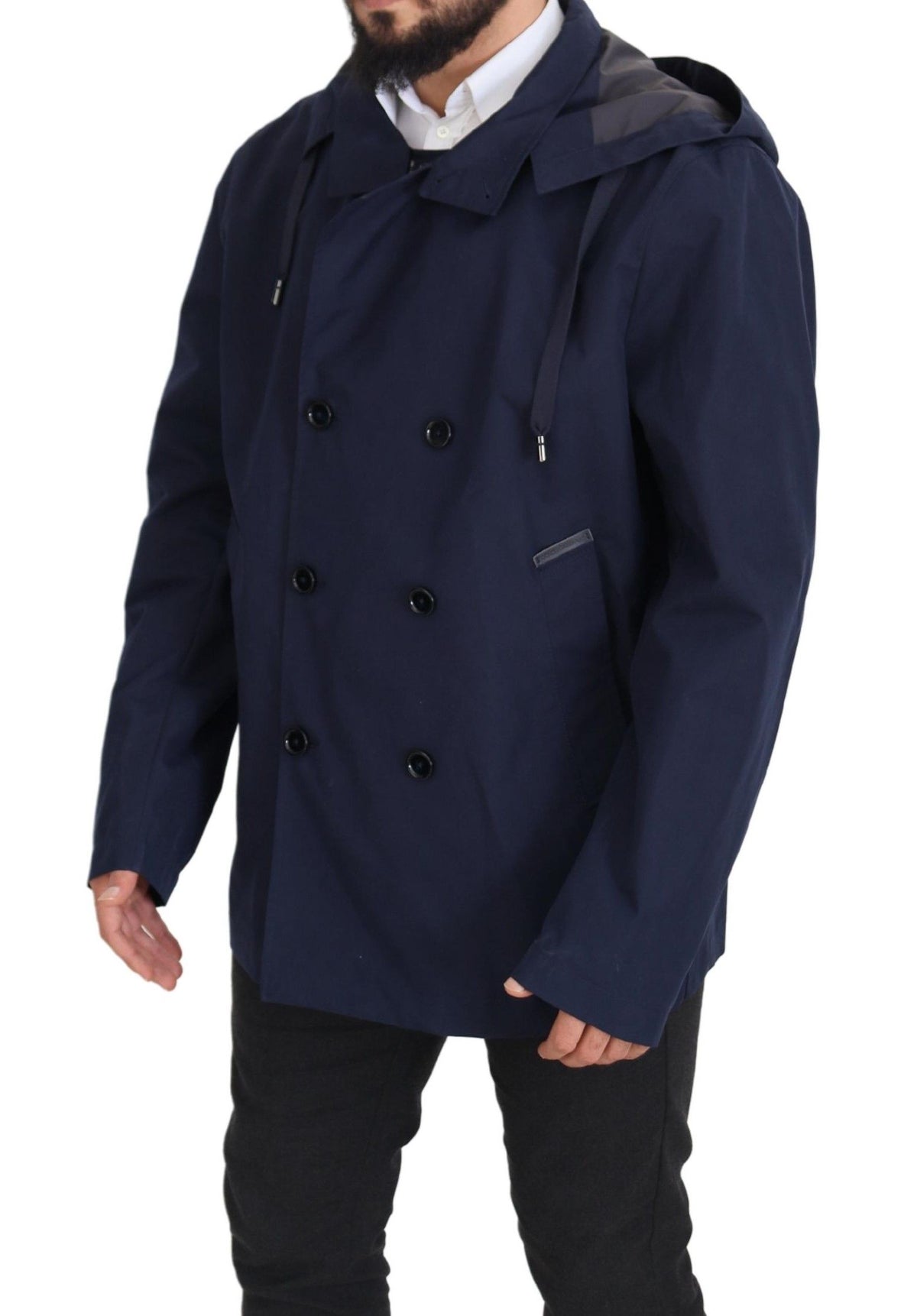 Dolce &amp; Gabbana Elegant double-breasted blue parka jacket
