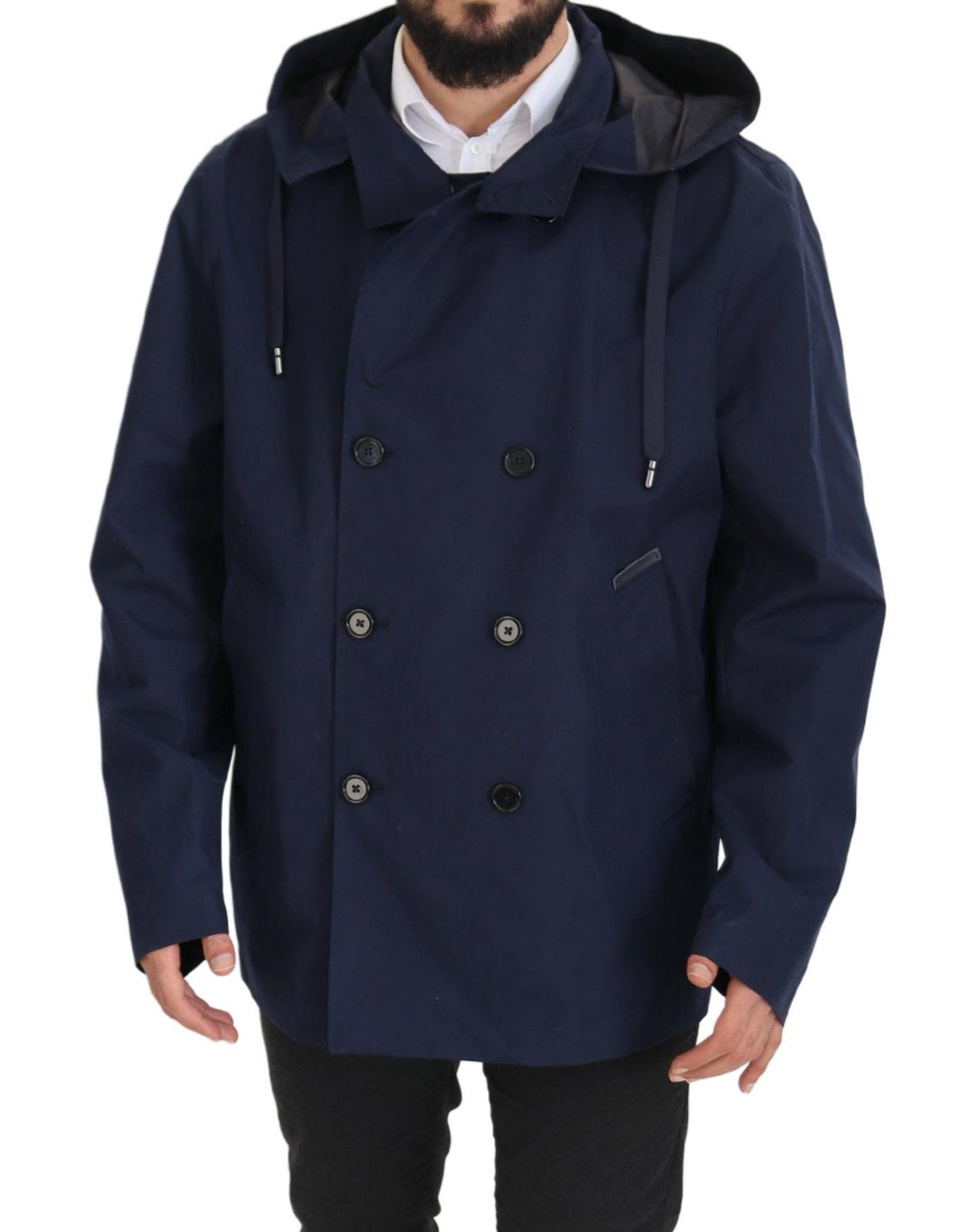 Dolce &amp; Gabbana Elegant double-breasted blue parka jacket