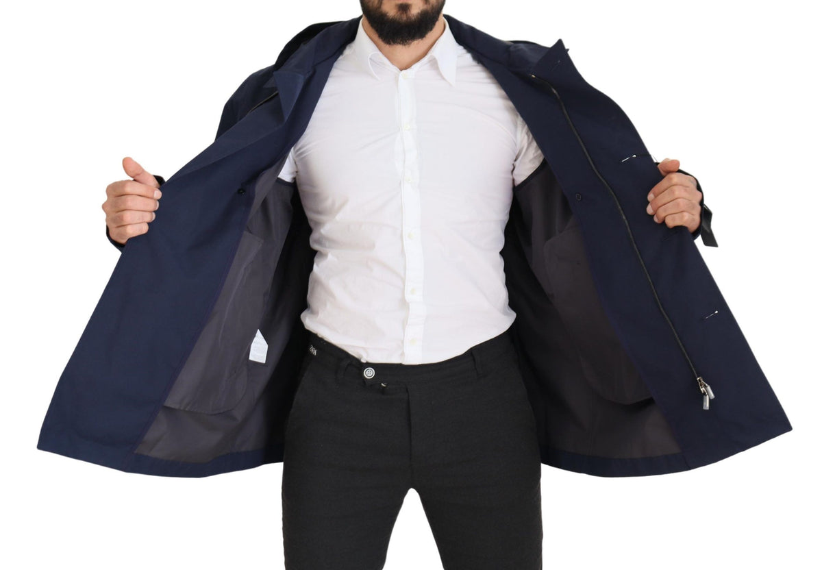 Dolce &amp; Gabbana Elegant double-breasted blue parka jacket