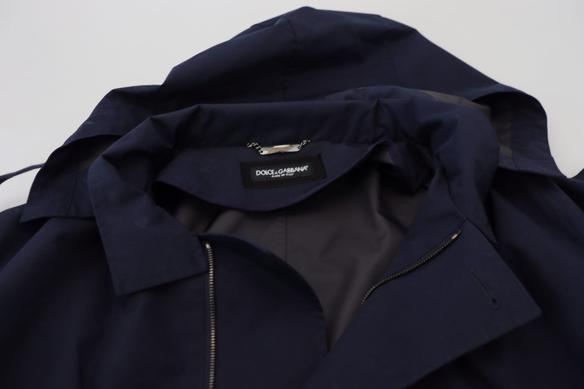 Dolce &amp; Gabbana Elegant double-breasted blue parka jacket