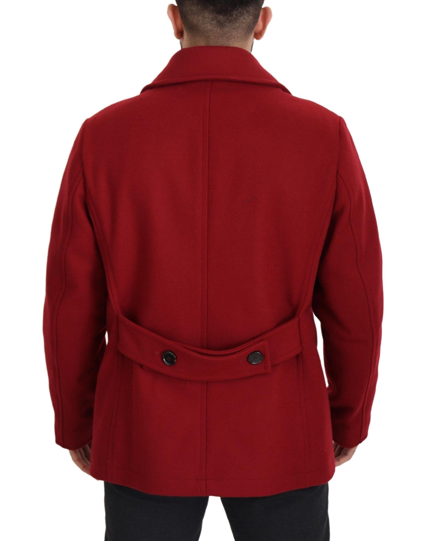 Dolce &amp; Gabbana Elegant red double-breasted wool jacket