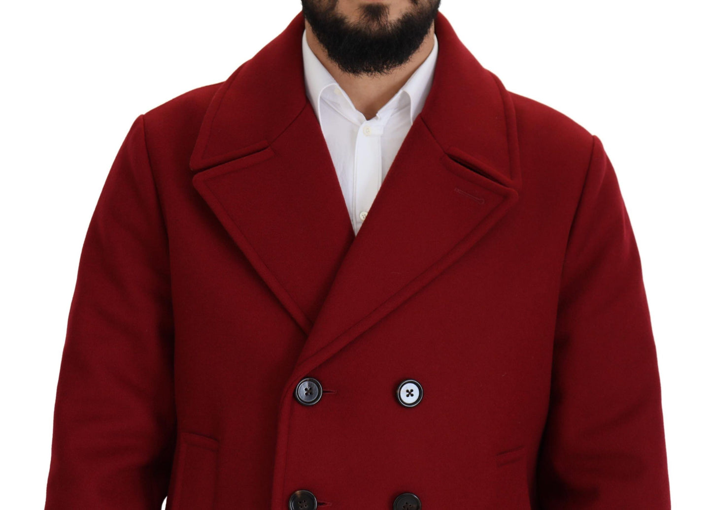 Dolce &amp; Gabbana Elegant red double-breasted wool jacket