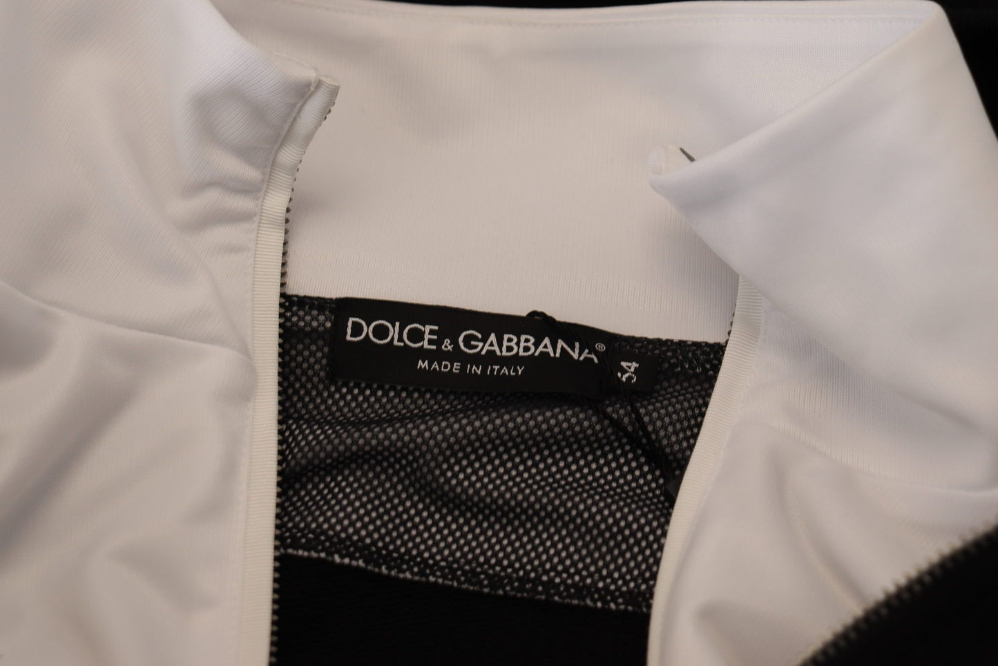 Dolce &amp; Gabbana Elegant black bomber jacket with hood