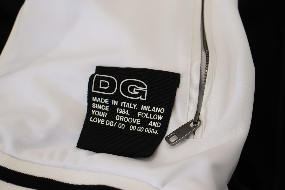Dolce &amp; Gabbana Elegant black bomber jacket with hood