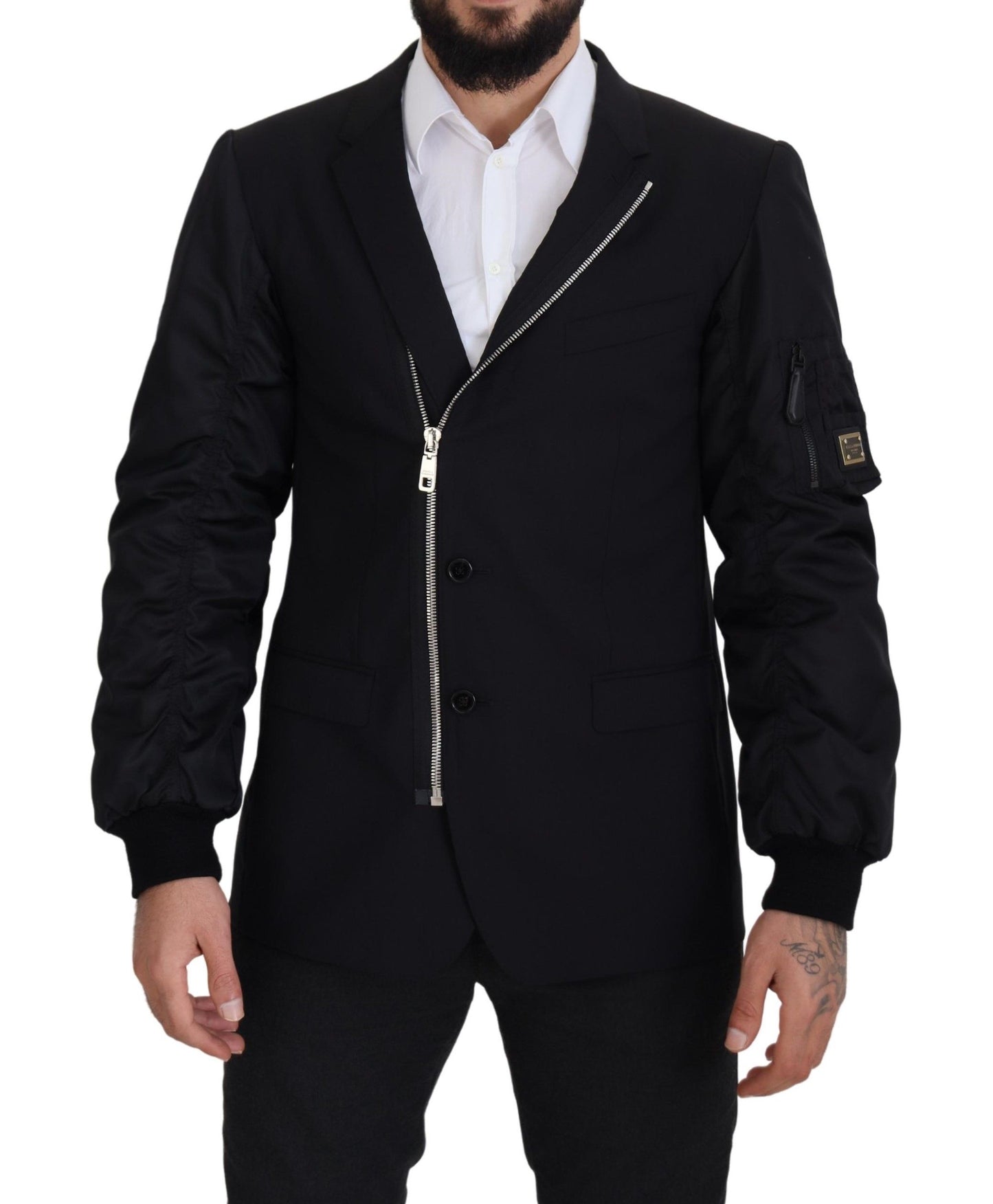 Dolce & Gabbana Elegante schwarze Jacke aus Schurwolle