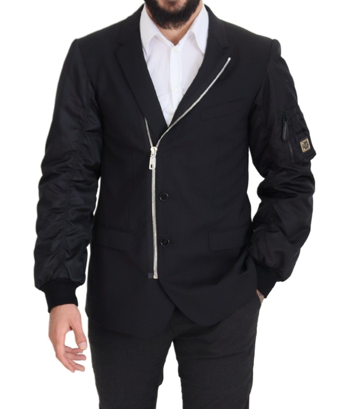 Dolce & Gabbana Elegante schwarze Jacke aus Schurwolle