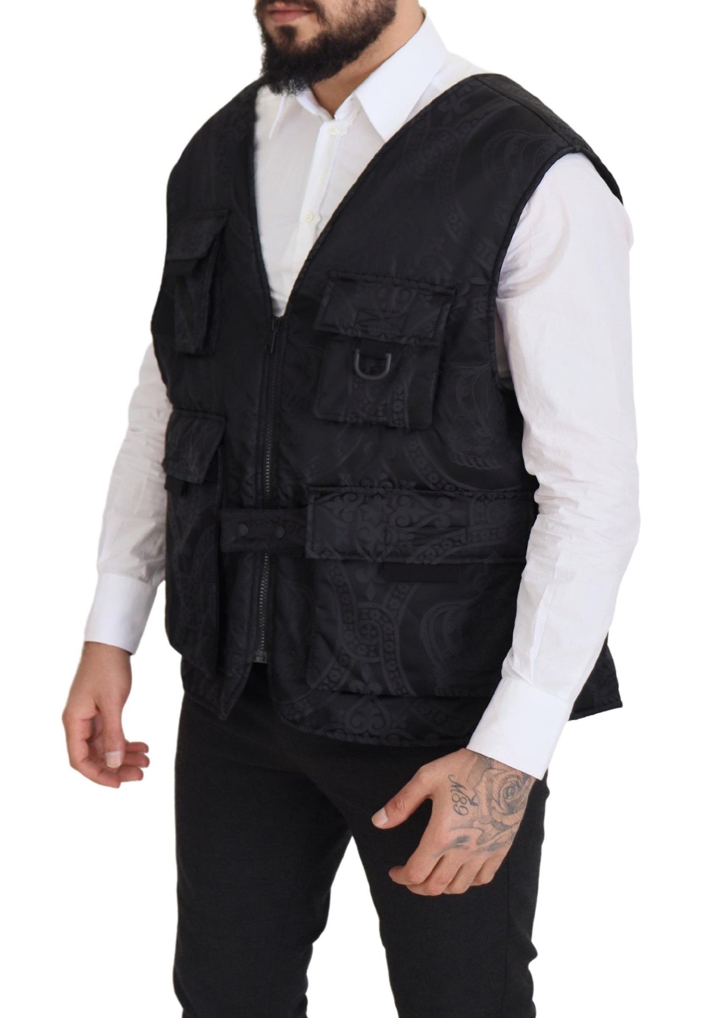 Dolce &amp; Gabbana Elegant sleeveless vest jacket in black