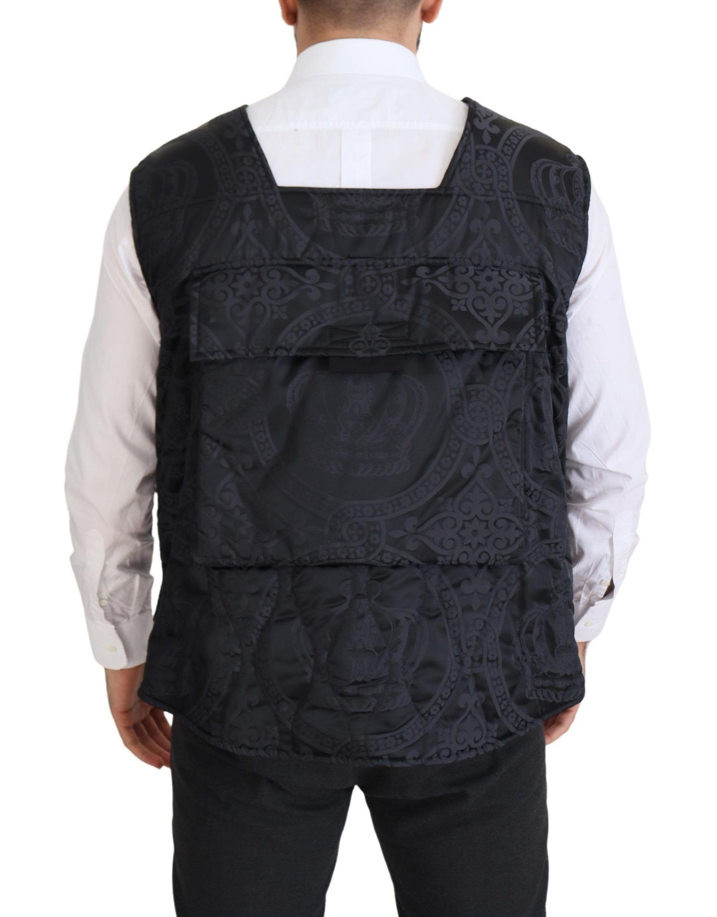 Dolce &amp; Gabbana Elegant sleeveless vest jacket in black