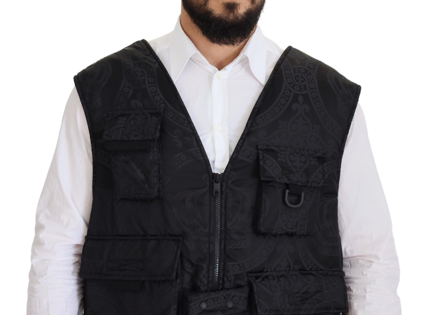 Dolce &amp; Gabbana Elegant sleeveless vest jacket in black