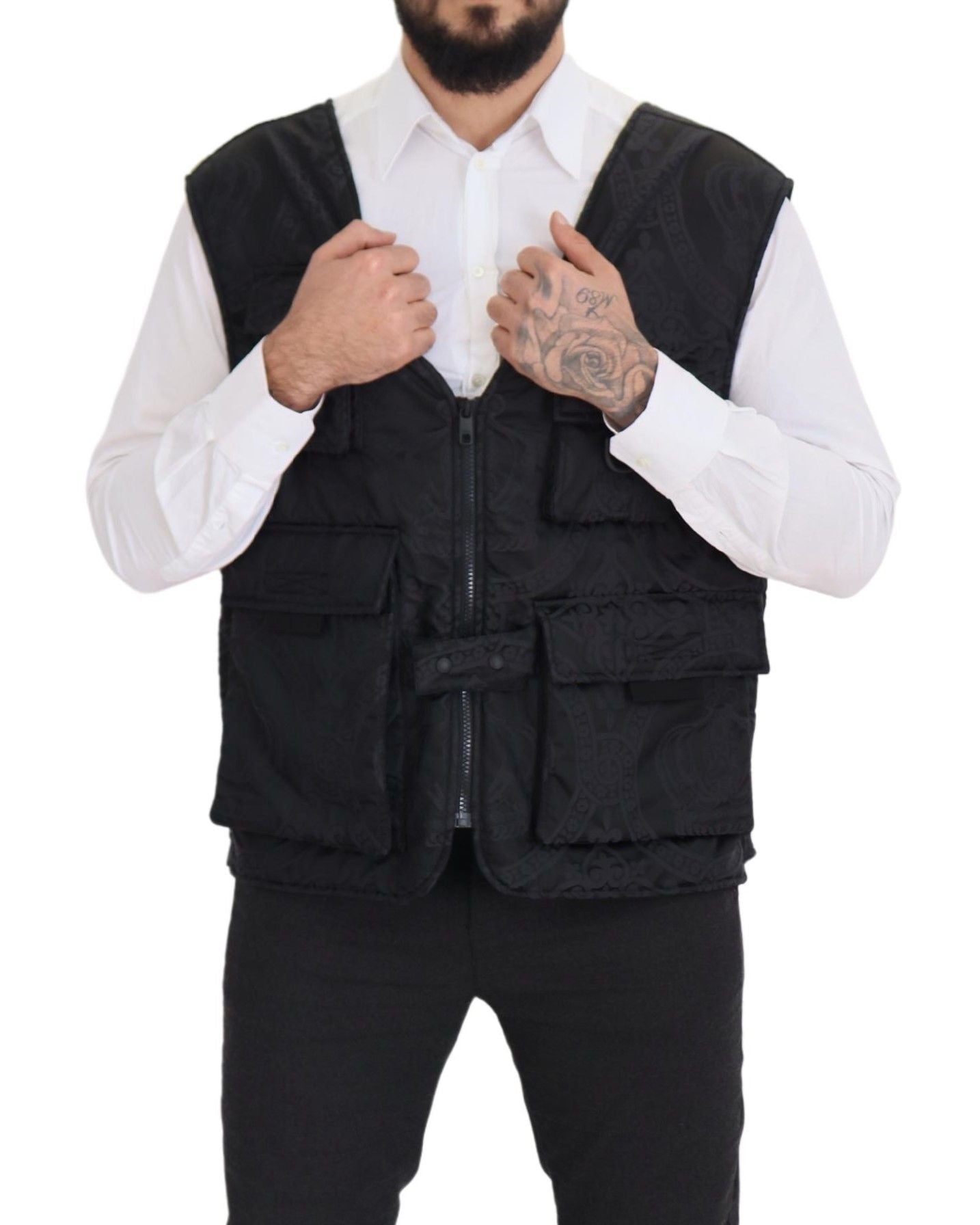 Dolce &amp; Gabbana Elegant sleeveless vest jacket in black