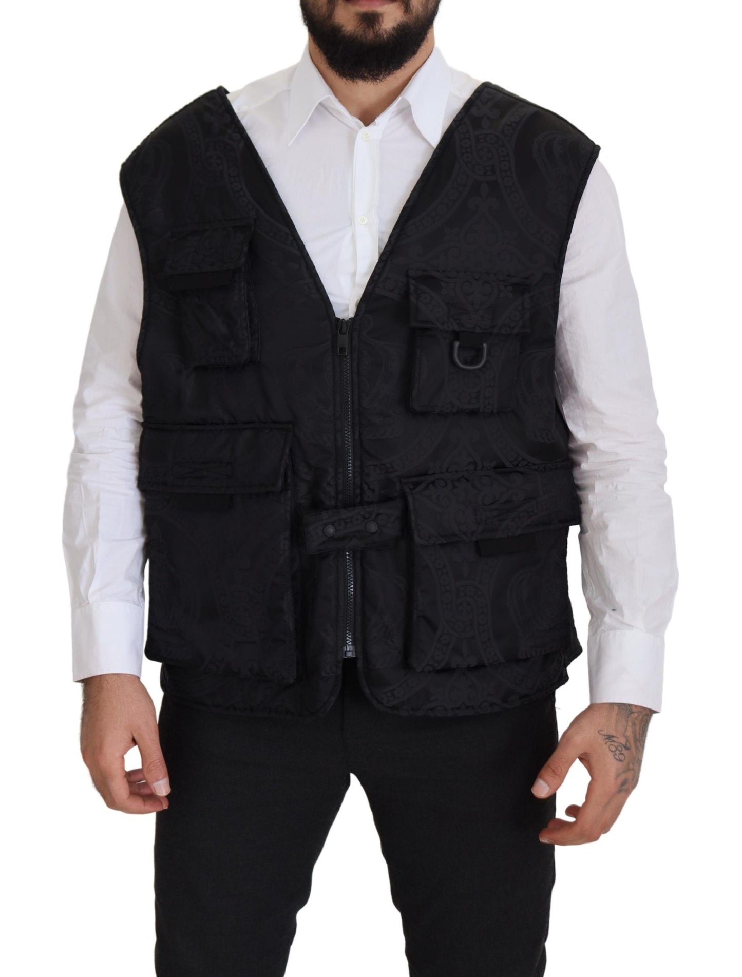 Dolce &amp; Gabbana Elegant sleeveless vest jacket in black