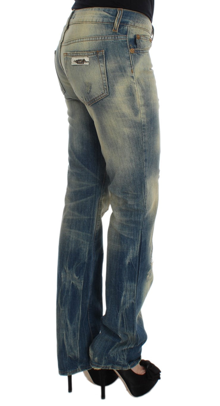 Cavalli Elegante schlanke Bootcut-Jeans in Blau